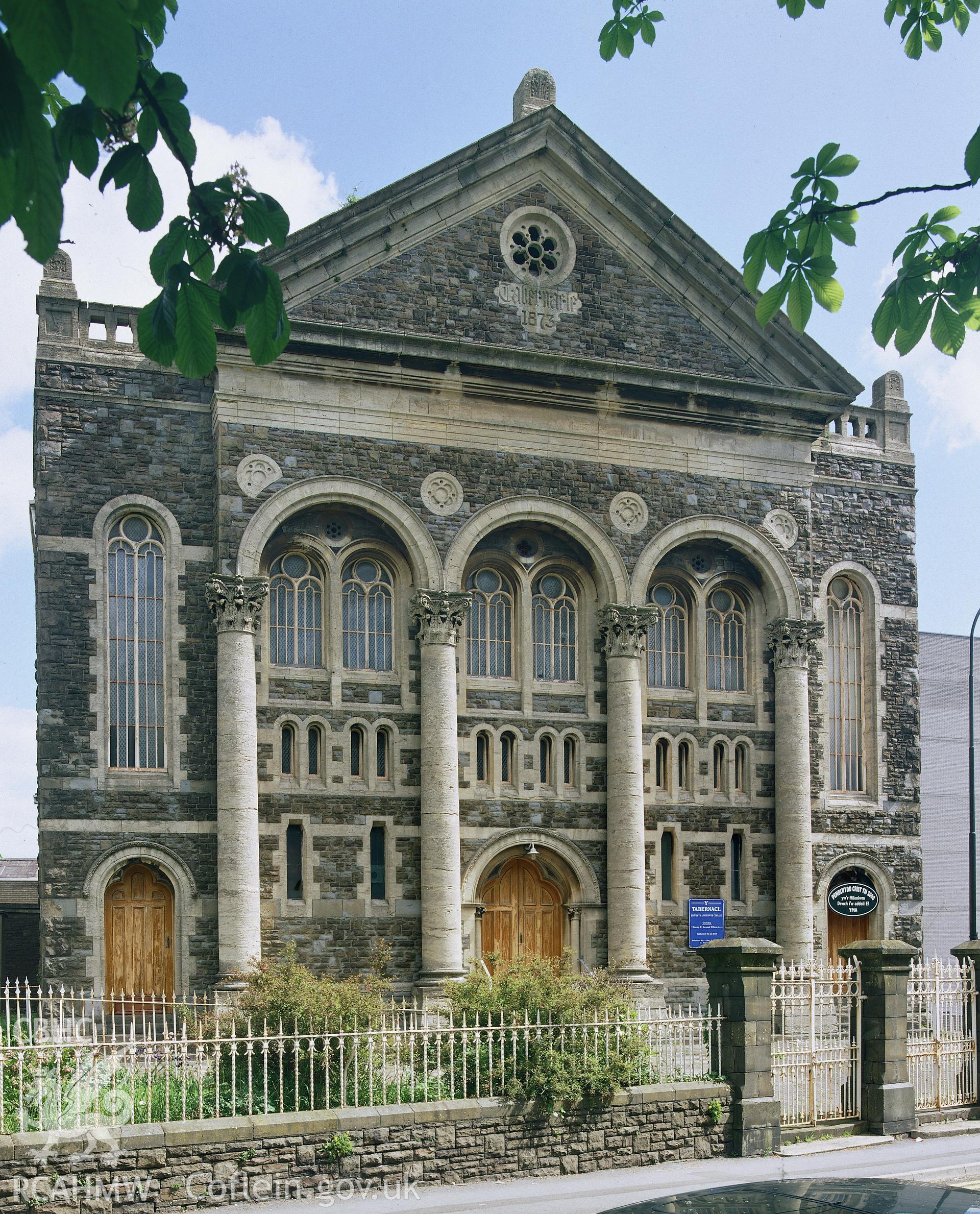 RCAHMW colour transparency showing exterior view of Tabernacle Chapel, Llanelli