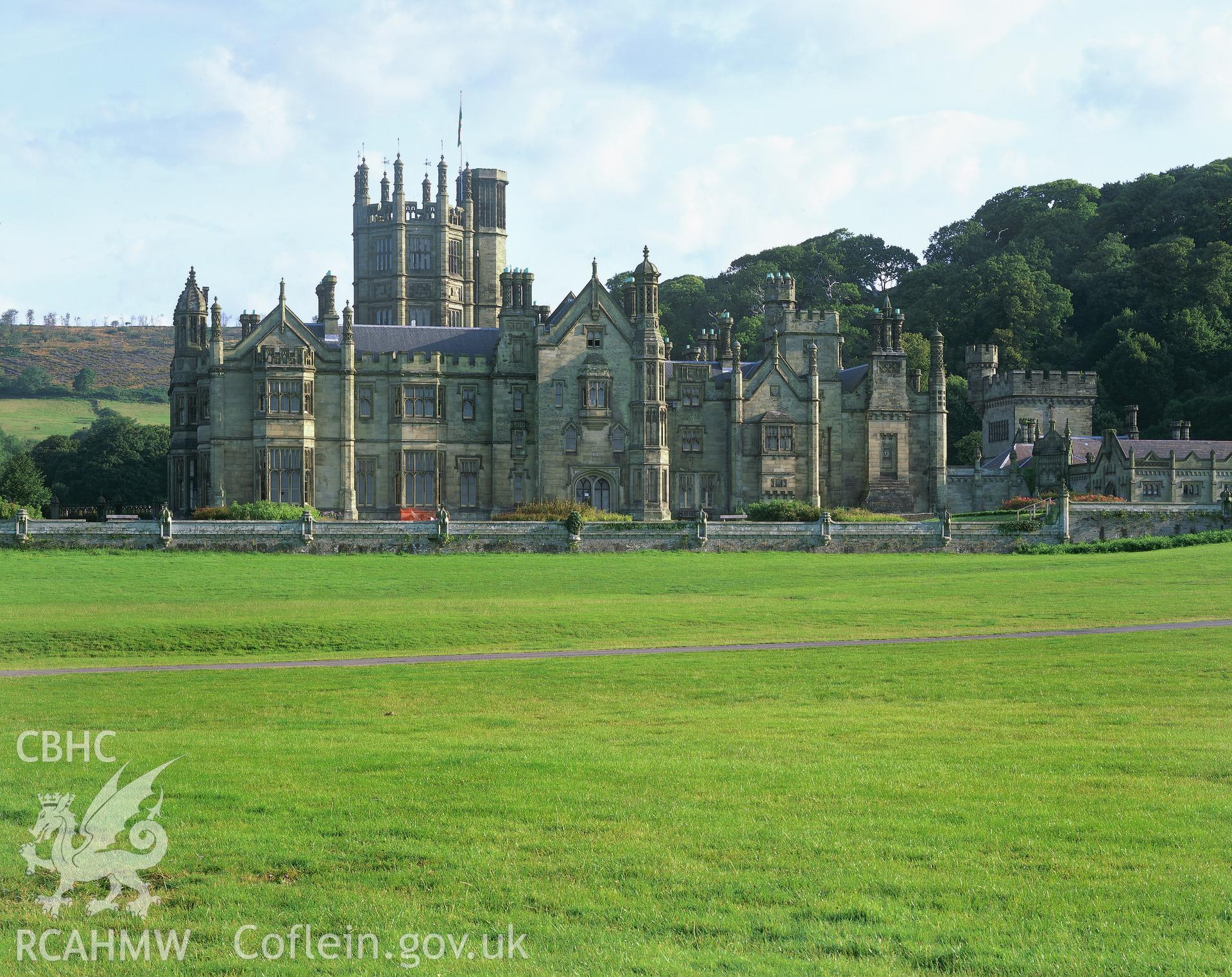 RCAHMW colour transparency showing exterior view of Margam Castle.