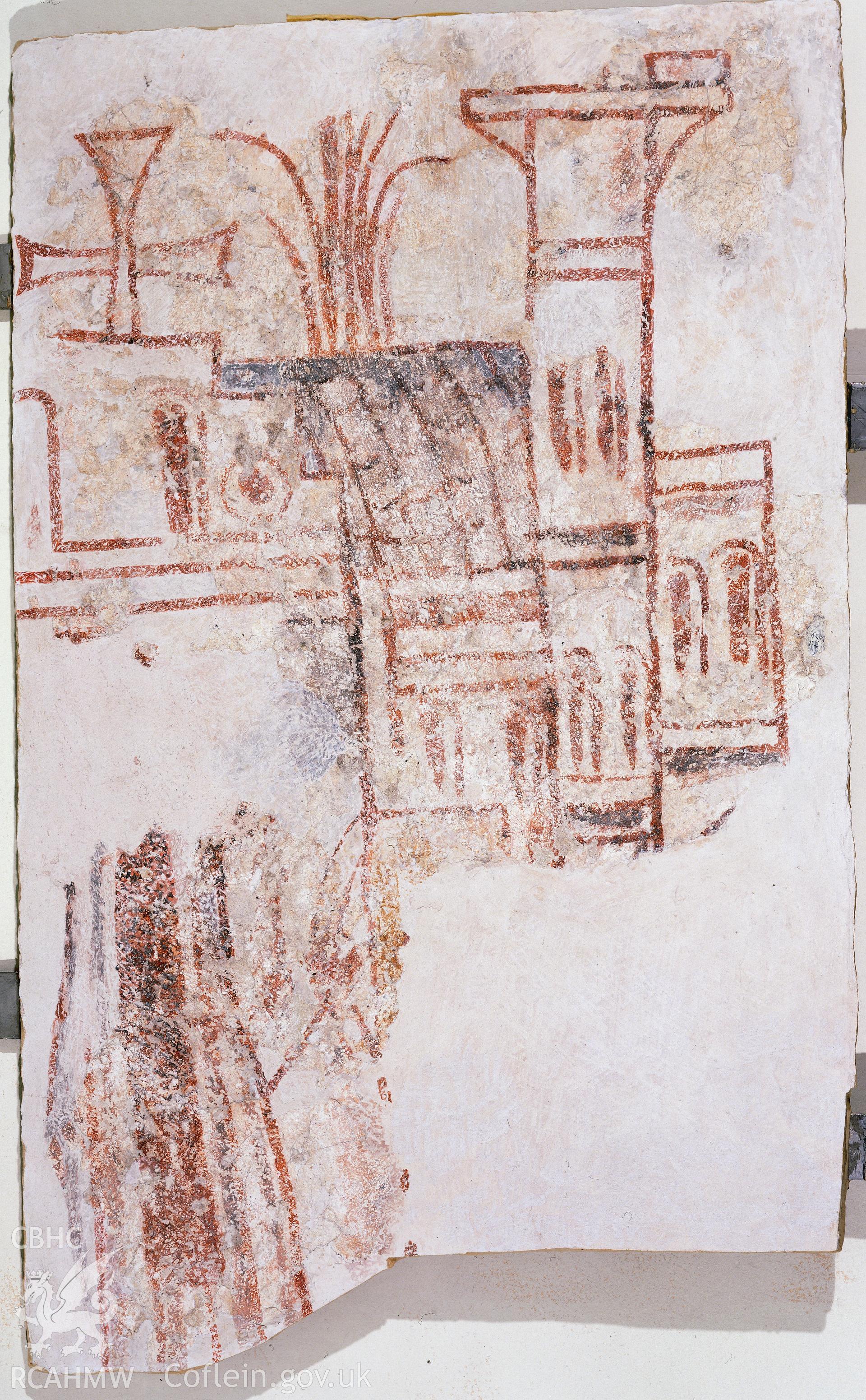 RCAHMW colour transparency of wallpainting at Llandeilo Talybont Church.