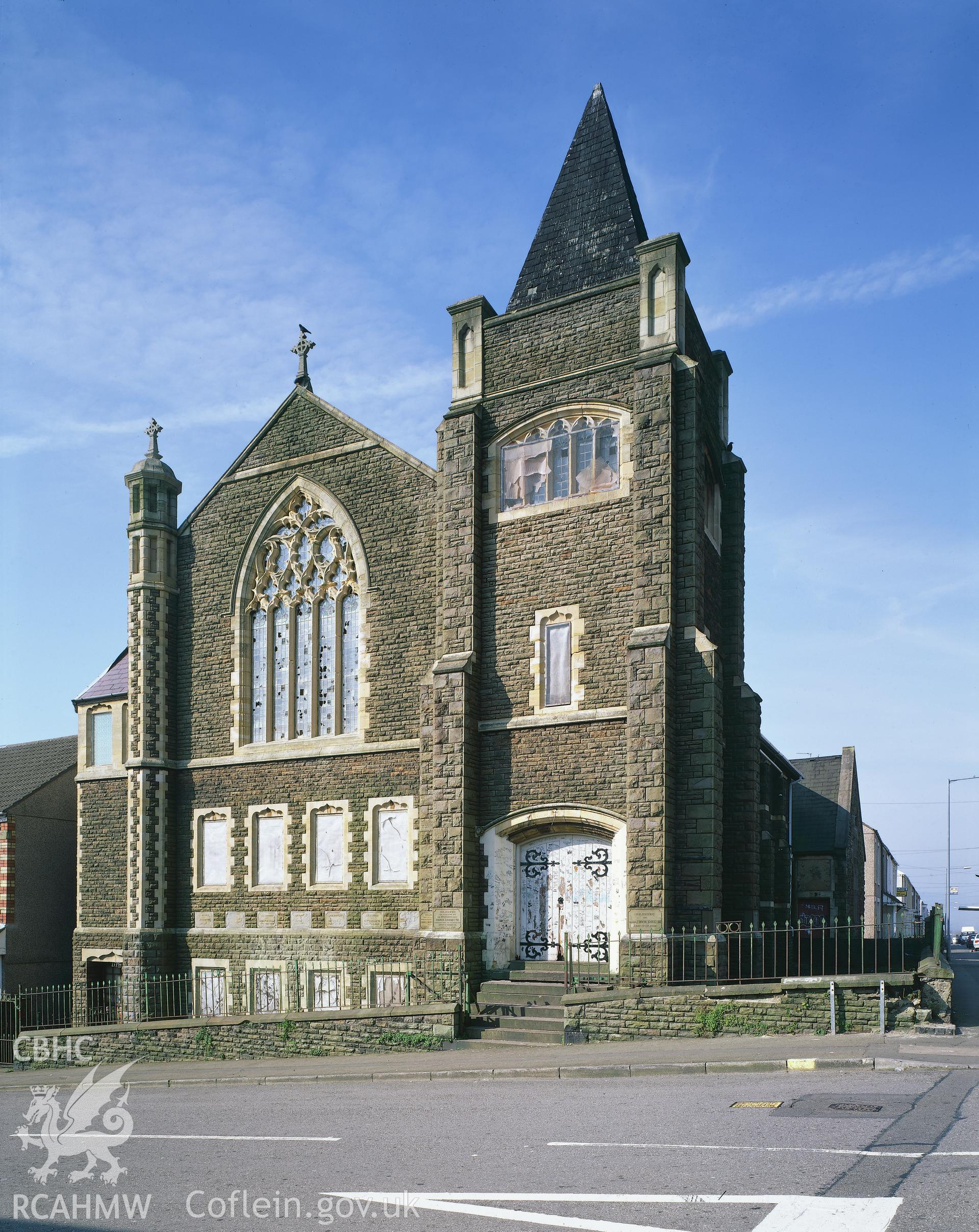 RCAHMW colour transparency showing view of Mount Calvary Chapel, Swansea.