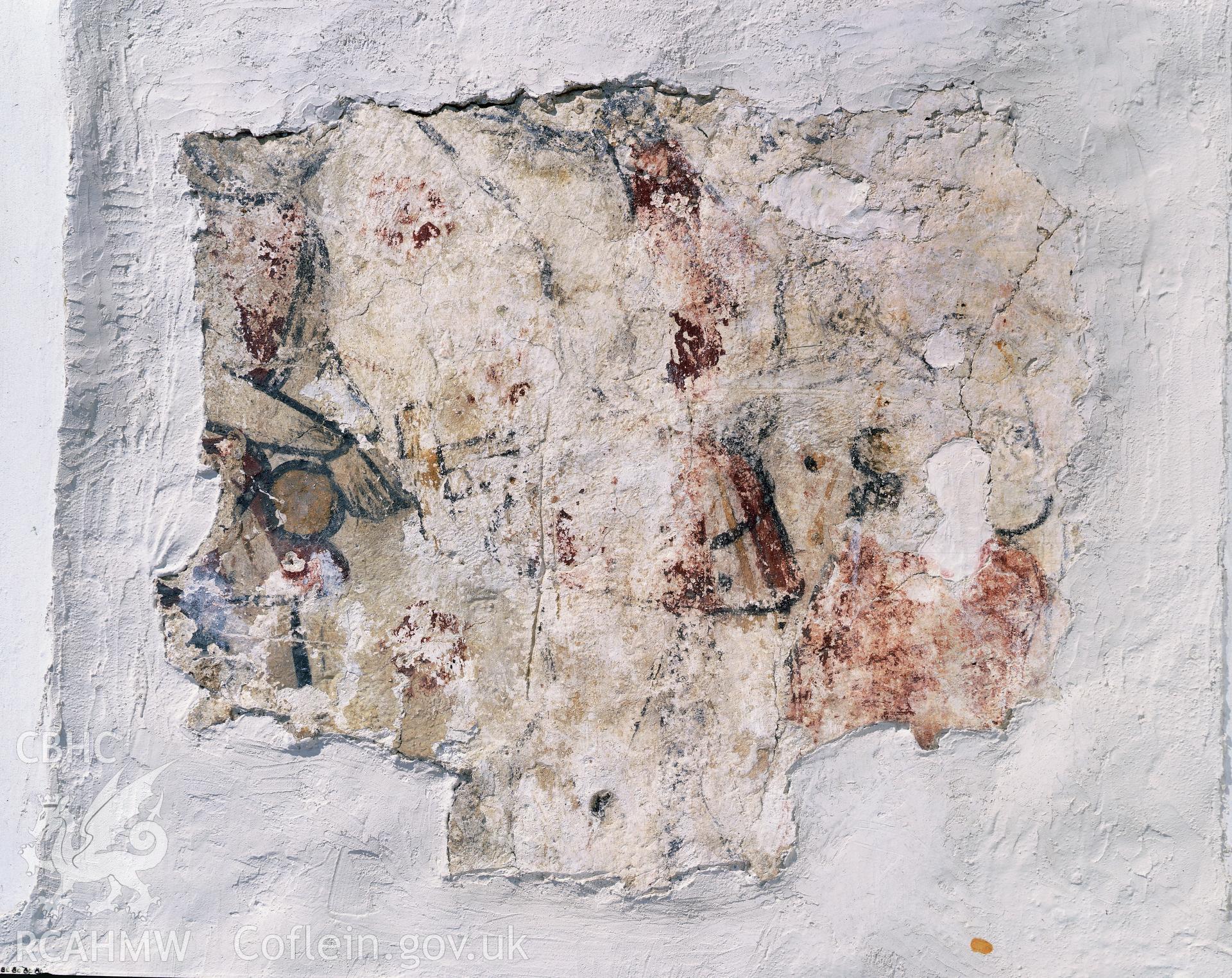 RCAHMW colour transparency showing wallpainting at Newton Church