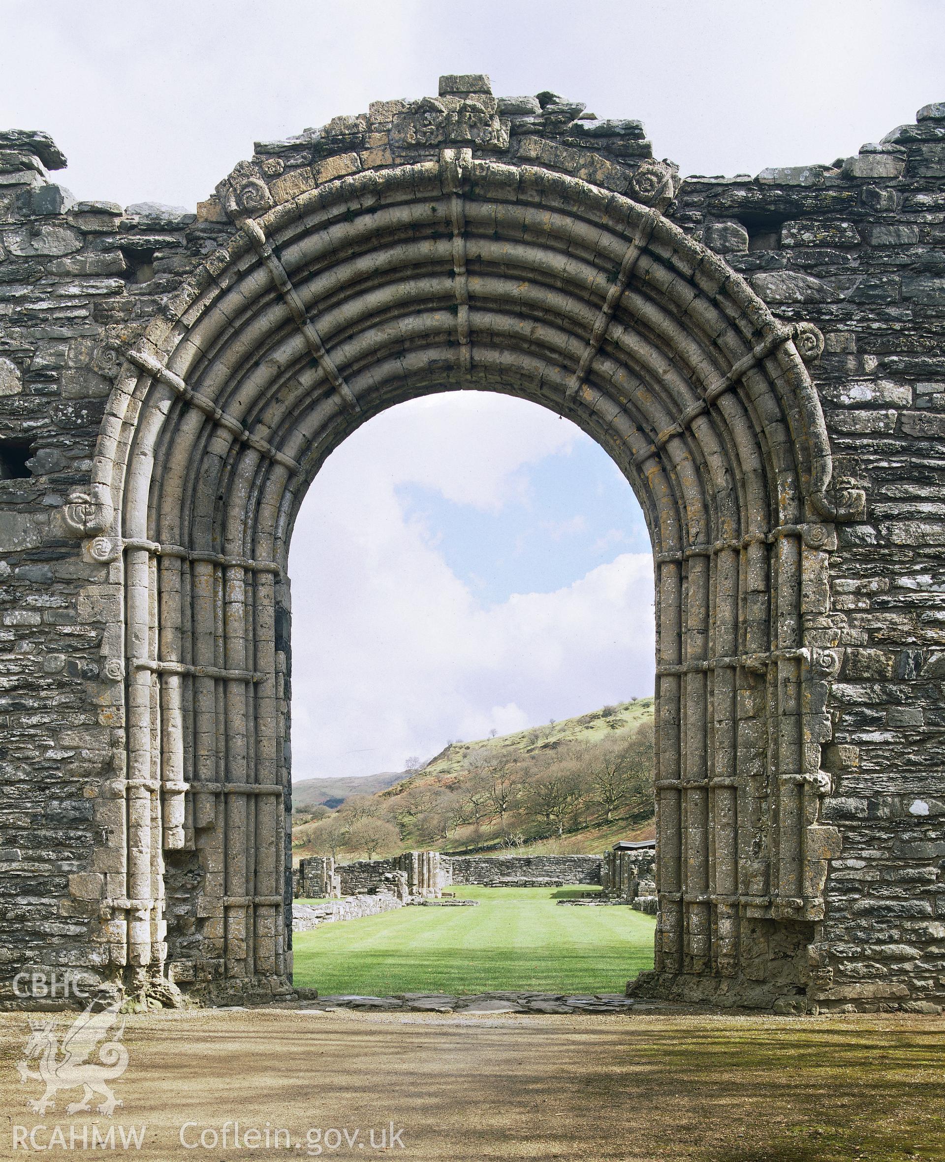 RCAHMW colour transparency showing view of Strata Florida Abbey