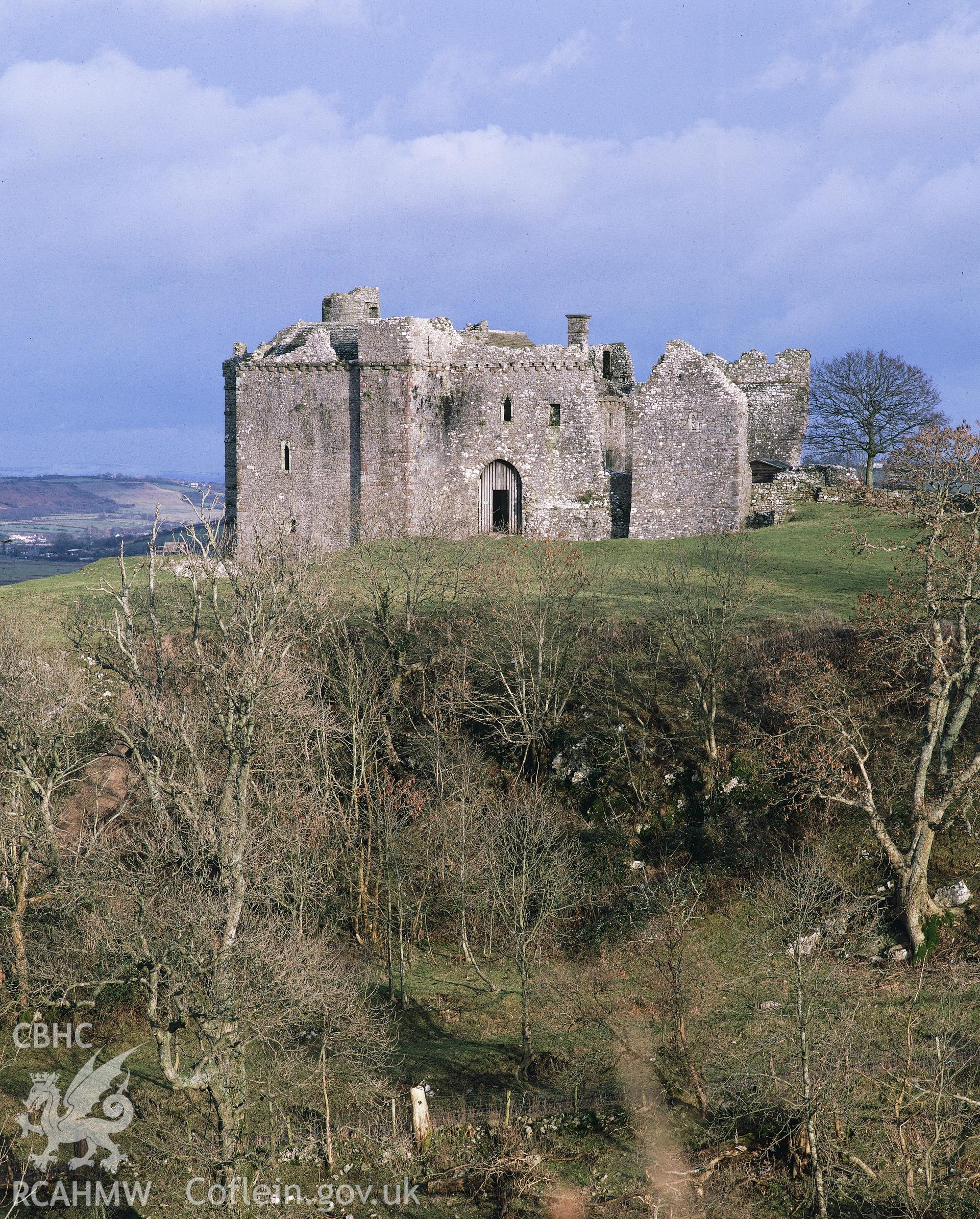 RCAHMW colour transparency showing Weobley Castle.