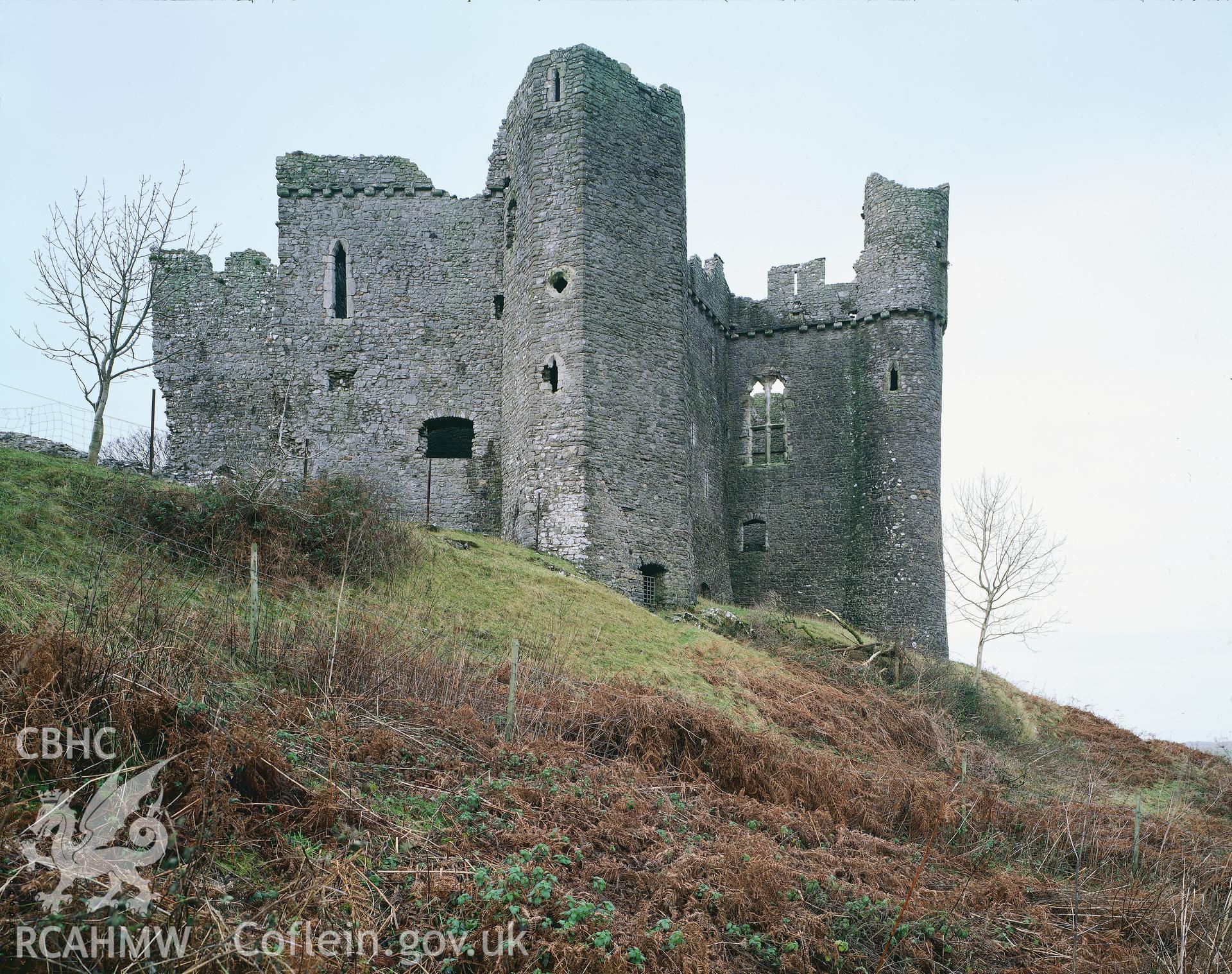RCAHMW colour transparency showing Weobley Castle.