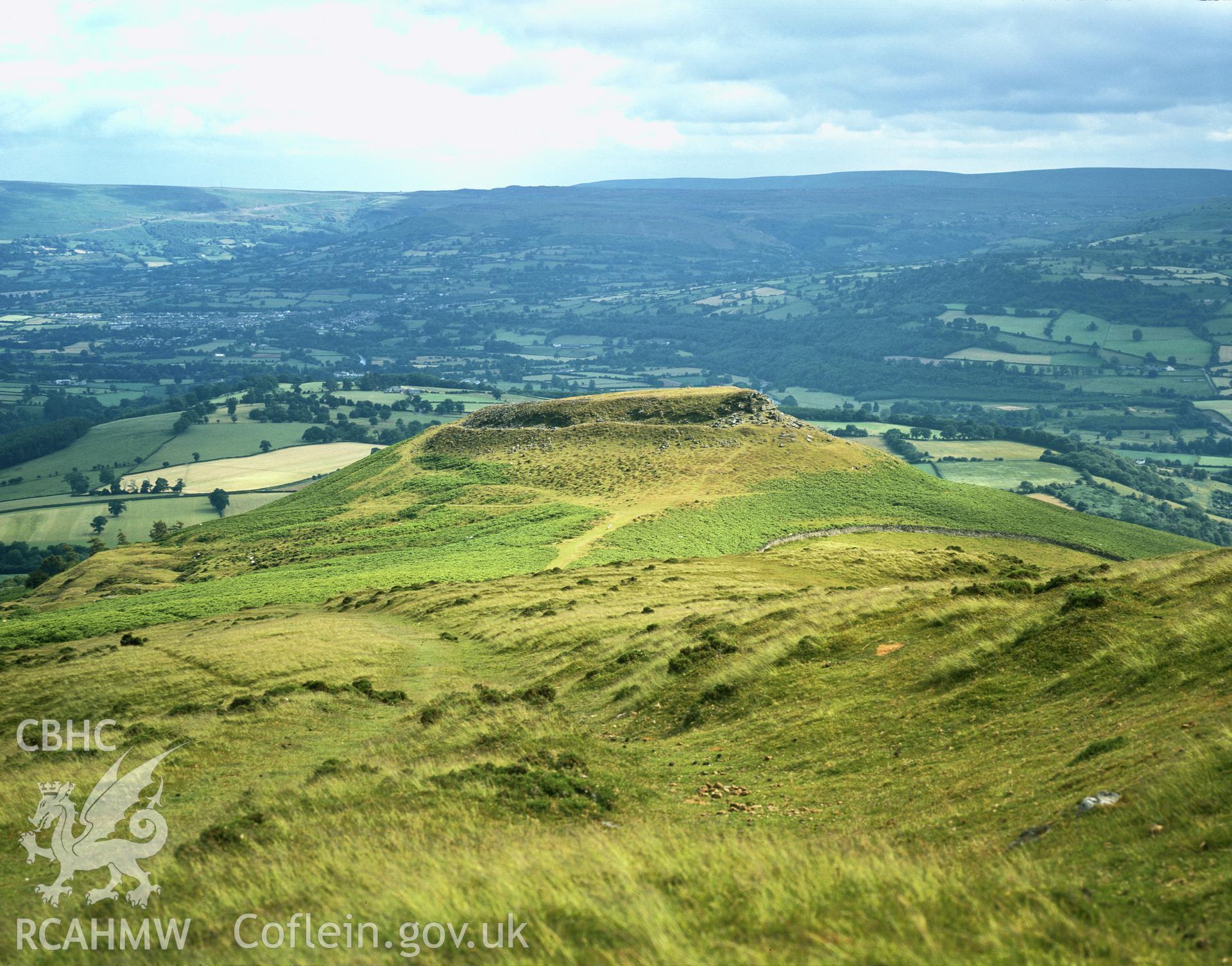 RCAHMW colour transparency of a general view of Crug Hywel Hillfort.