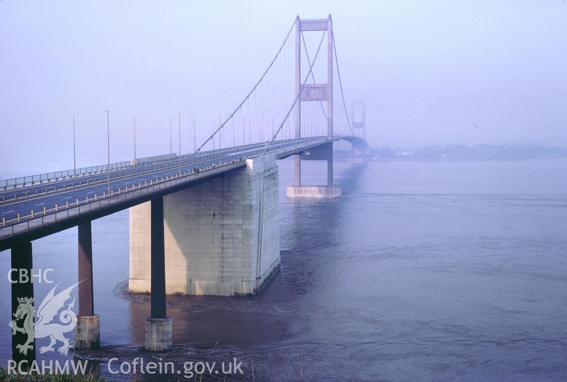 Colour 35mm slide of The Severn Bridge, by Dylan Roberts.