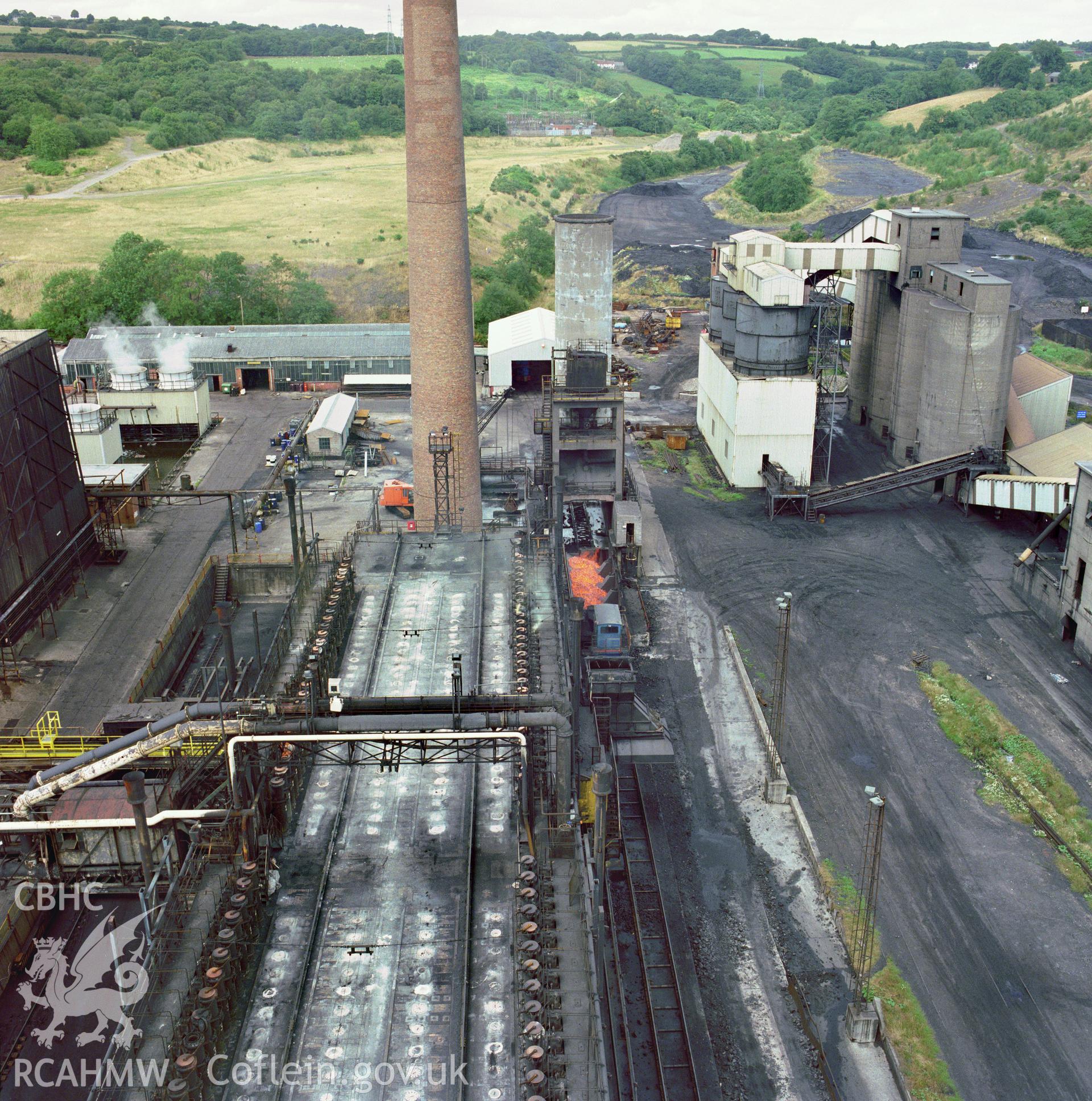 Colour transparency showing  view of Cwm Coking Works, Llantwit Fardre, produced by Fleur James, 2005.