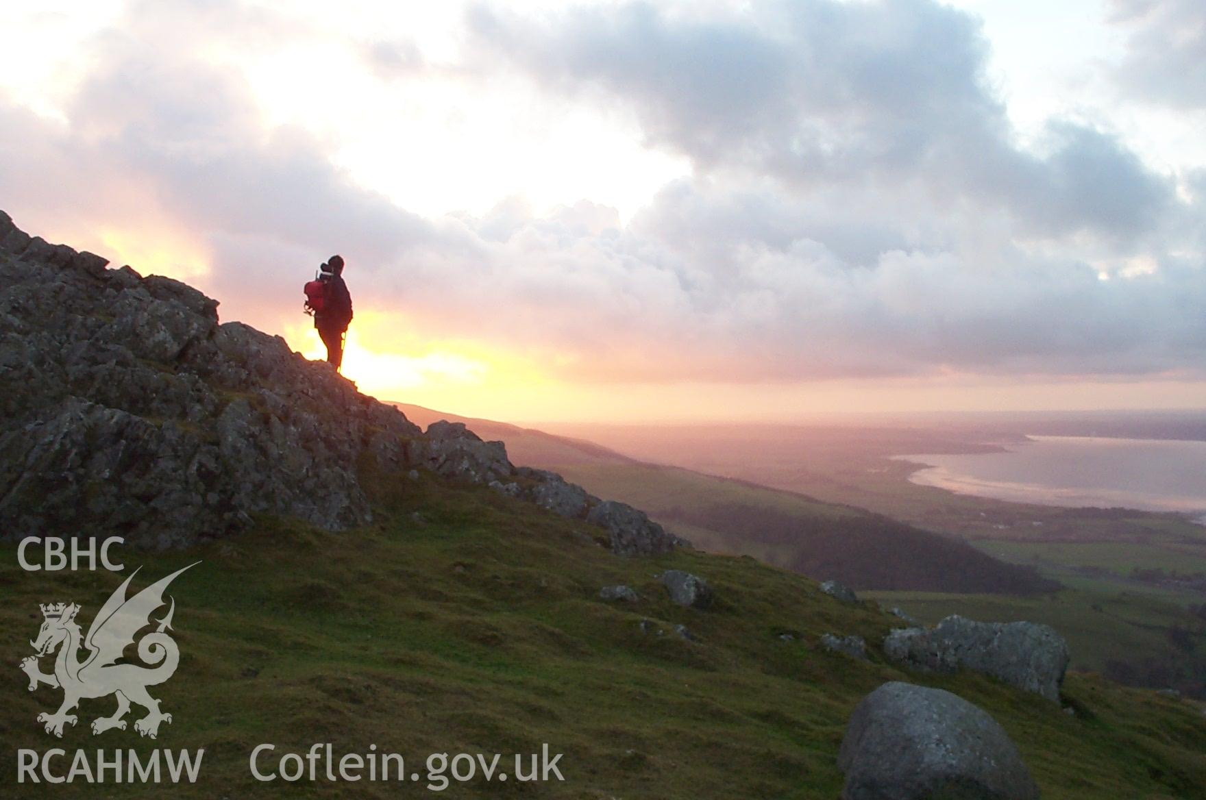 Photograph of the sunset in the Eastern Snowdonia (North) survey area. Taken by P. Schofield on 17/02/2004 during the Eastern Snowdonia (North) Upland Survey.