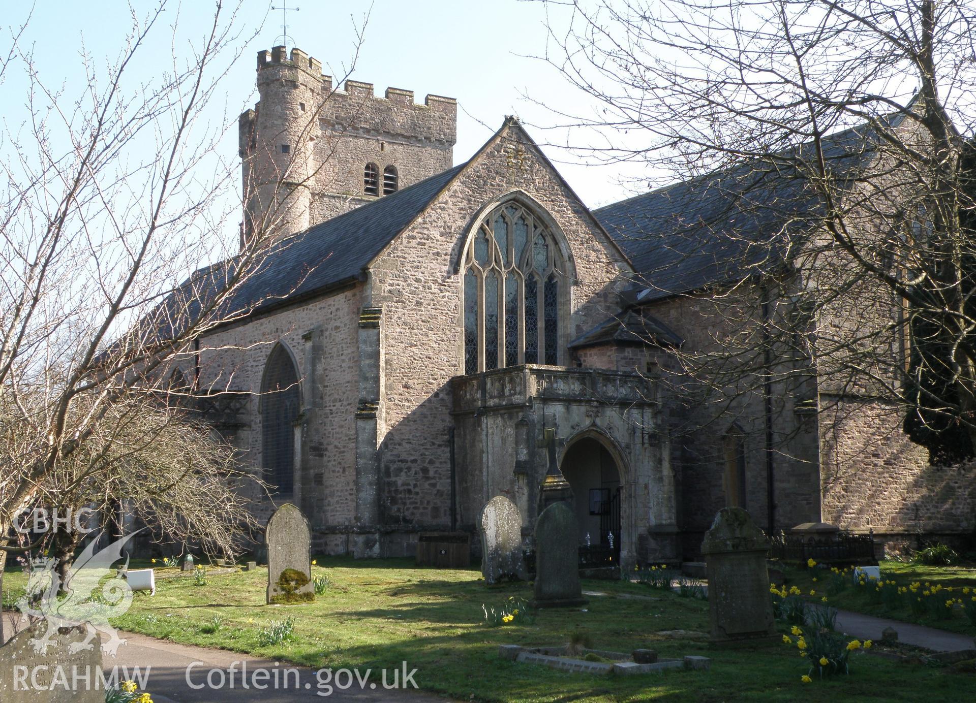 Colour photo of Usk Priory Church, taken by Paul R. Davis, 19th March 2011.