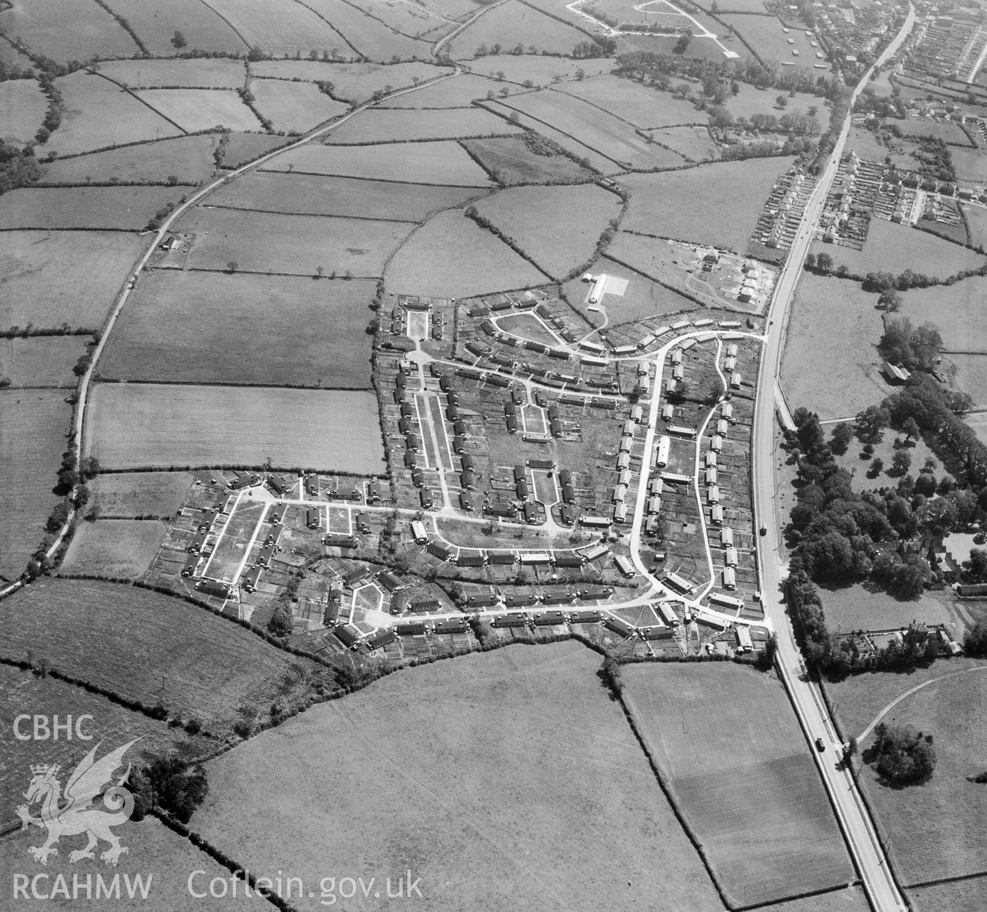 View of prefab housing estate, later rebuilt as Bryntirion, Bridgend