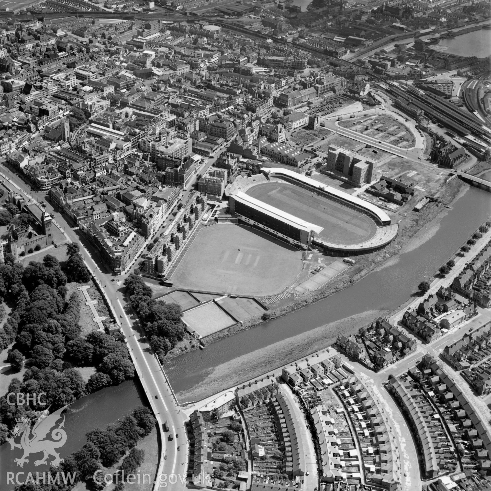 General view of Cardiff showing Arms Park