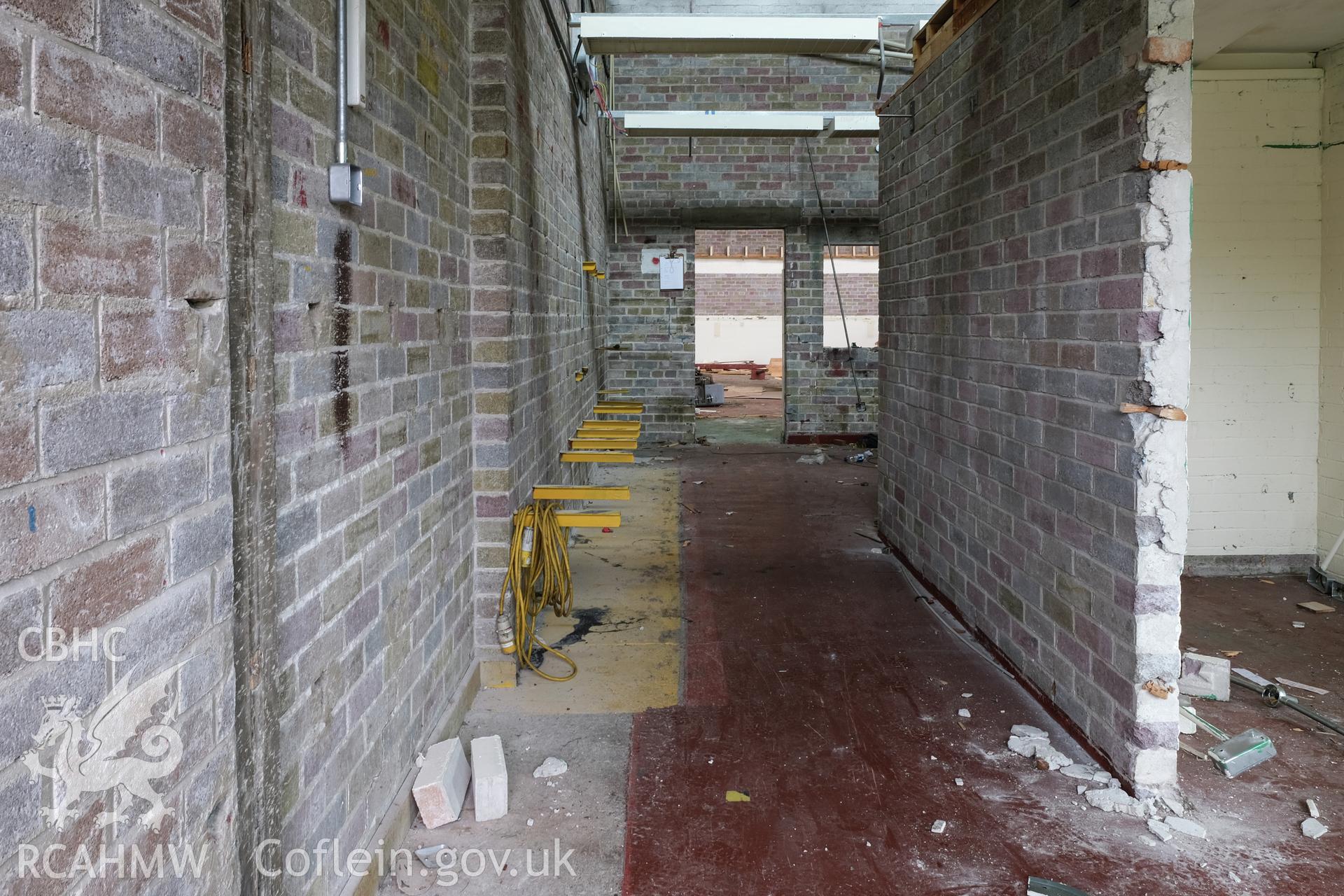Digital colour photograph showing interior view of rooms at Caernarfonshire Technical College, Ffriddoedd Road, Bangor. Photographed by Dilys Morgan and donated by Wyn Thomas of Grwp Llandrillo-Menai Further Education College, 2019.