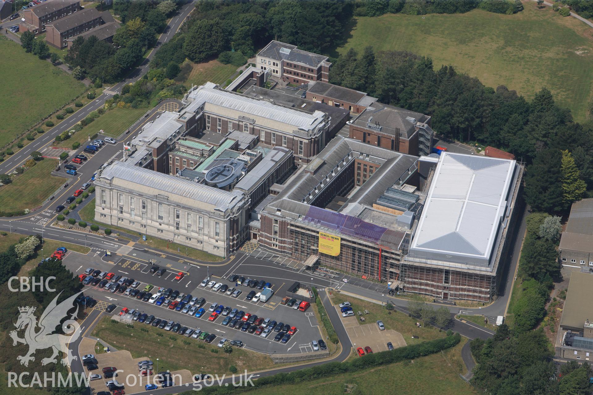 National Library of Wales, Aberystwyth. Oblique aerial photograph taken during the Royal Commission?s programme of archaeological aerial reconnaissance by Toby Driver on 12th July 2013.