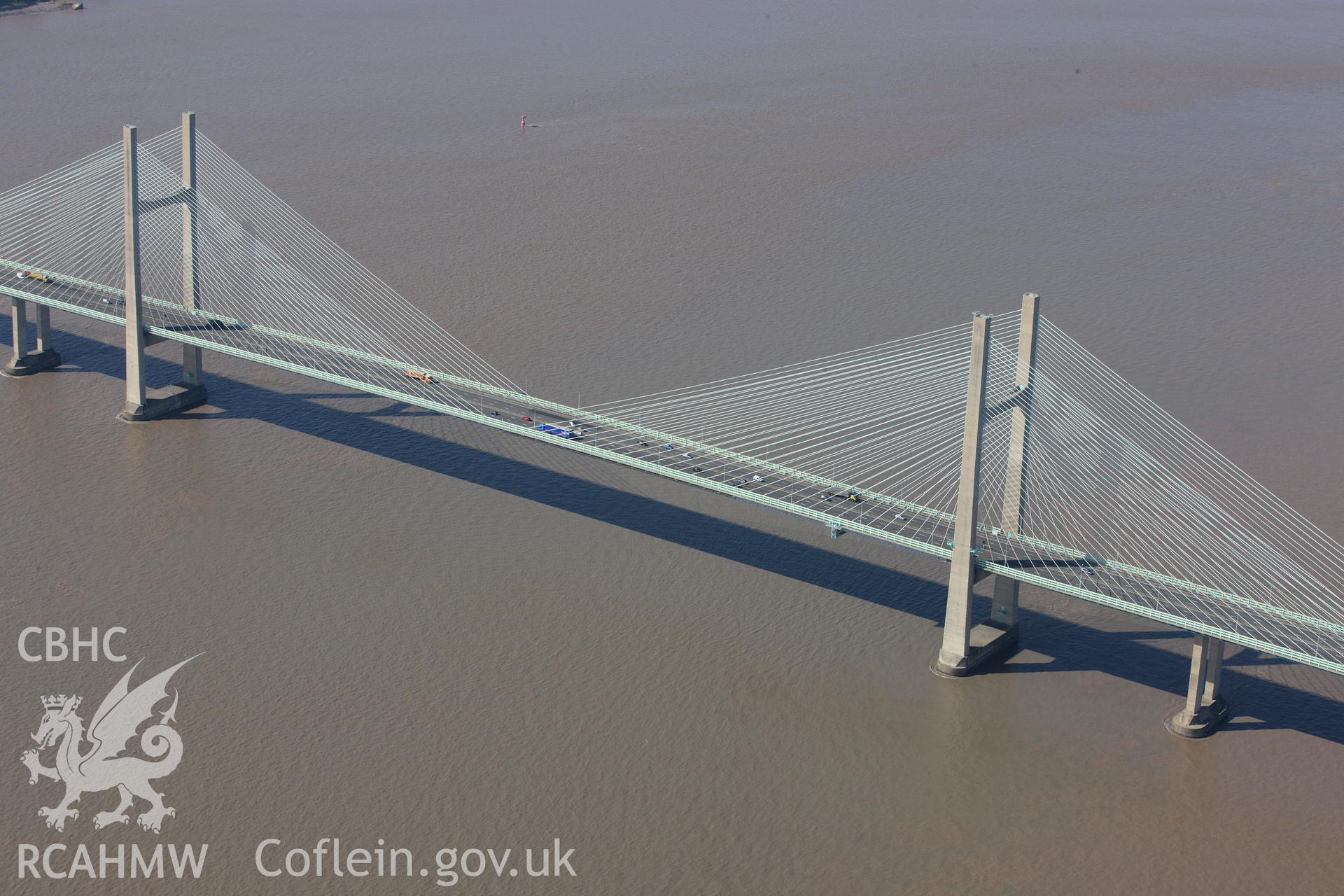 RCAHMW colour oblique photograph of Second Severn Crossing, M4 motorway. Taken by Toby Driver on 24/05/2010.