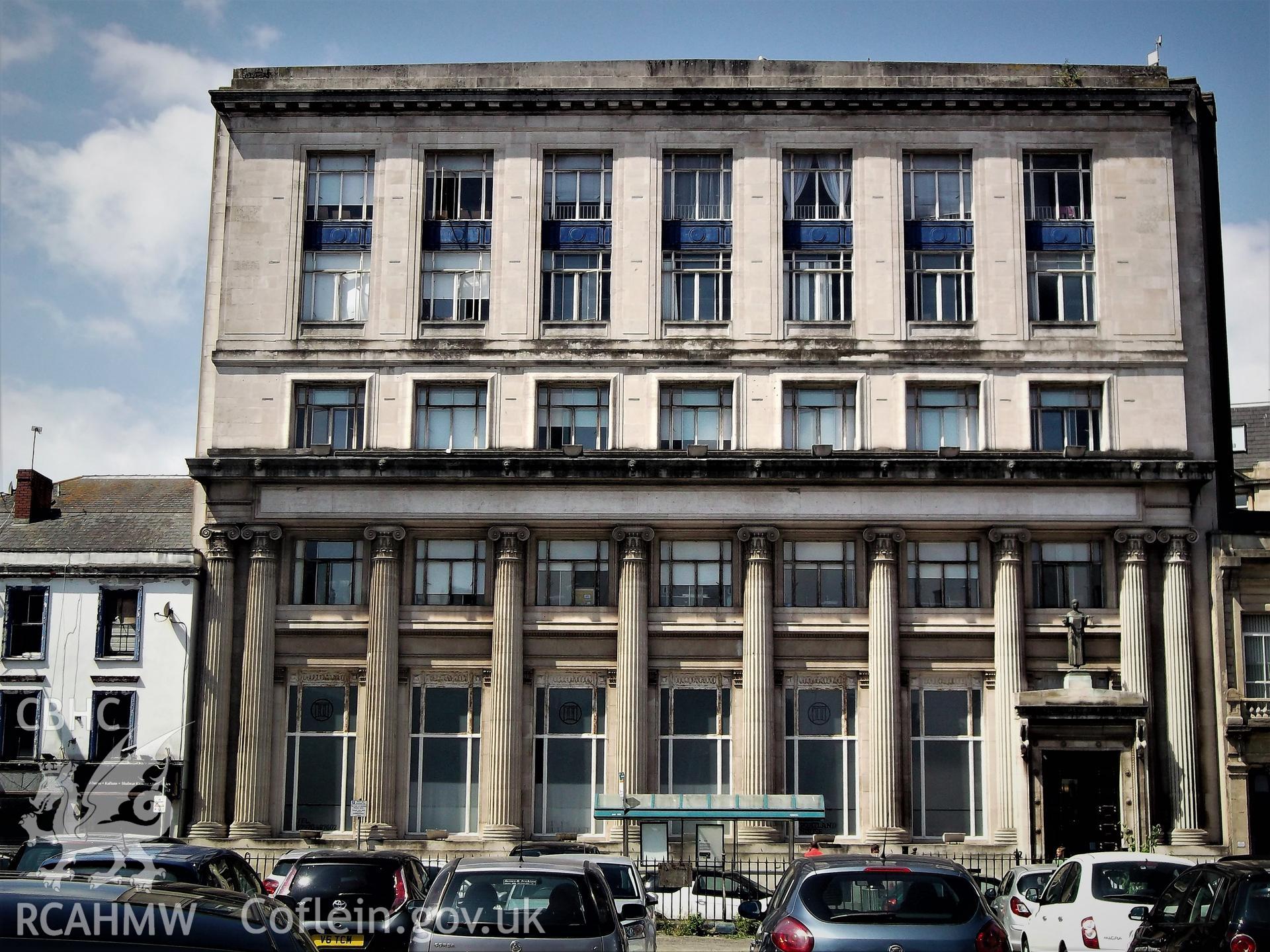 Colour photograph showing exterior of the former National Westminster bank, Bute Street, Butetown, taken by Adam Coward on 10th July 2018.