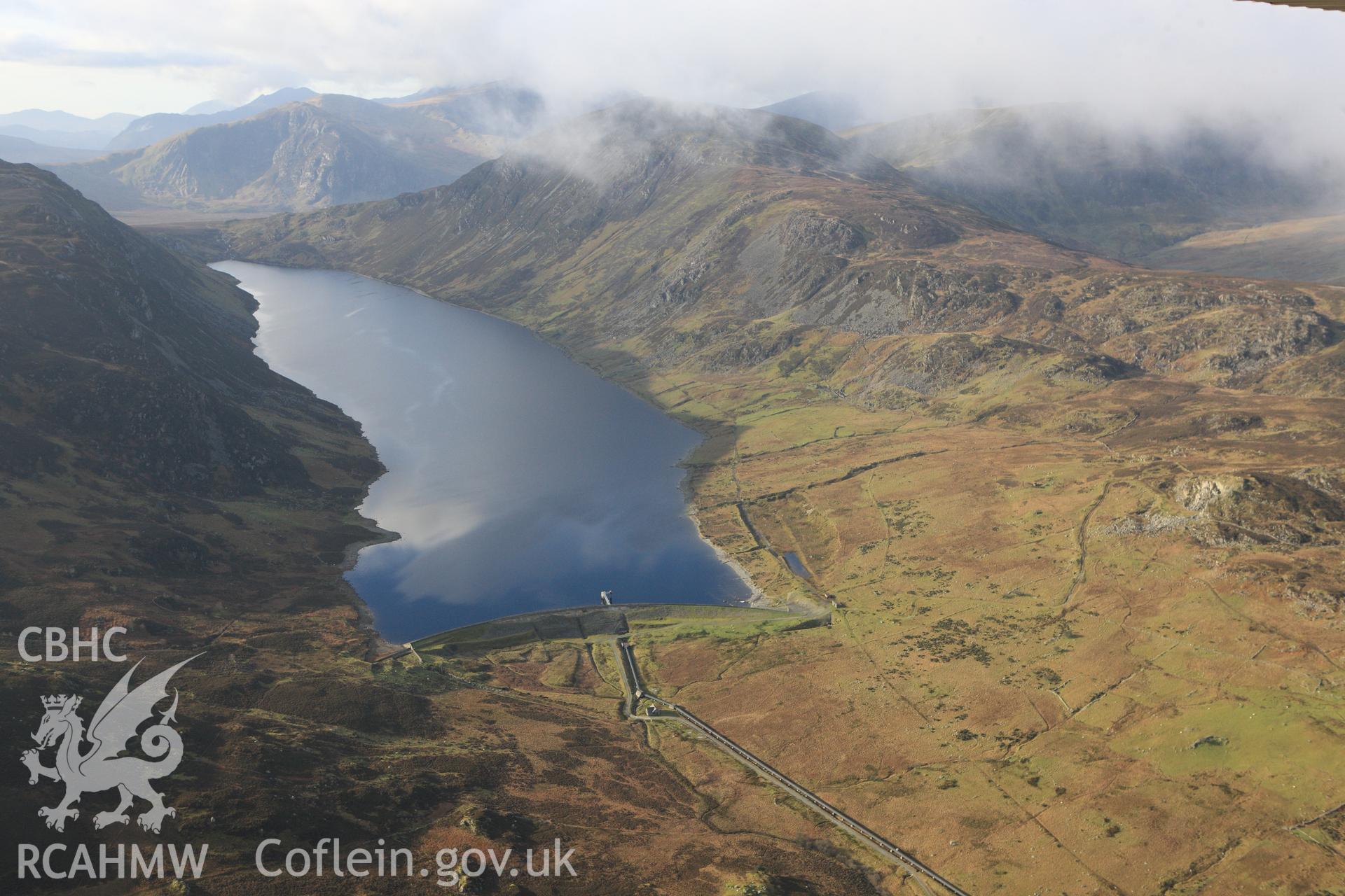 RCAHMW colour oblique photograph of Llyn Cowlyd, view from north-east. Taken by Toby Driver on 13/01/2012.