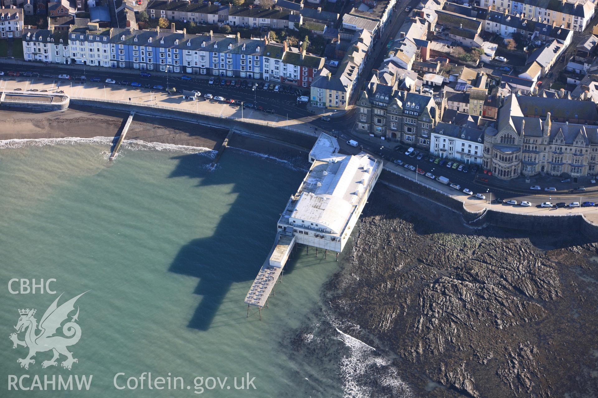 RCAHMW colour oblique photograph of Aberystwyth Pier. Taken by Toby Driver on 05/11/2012.