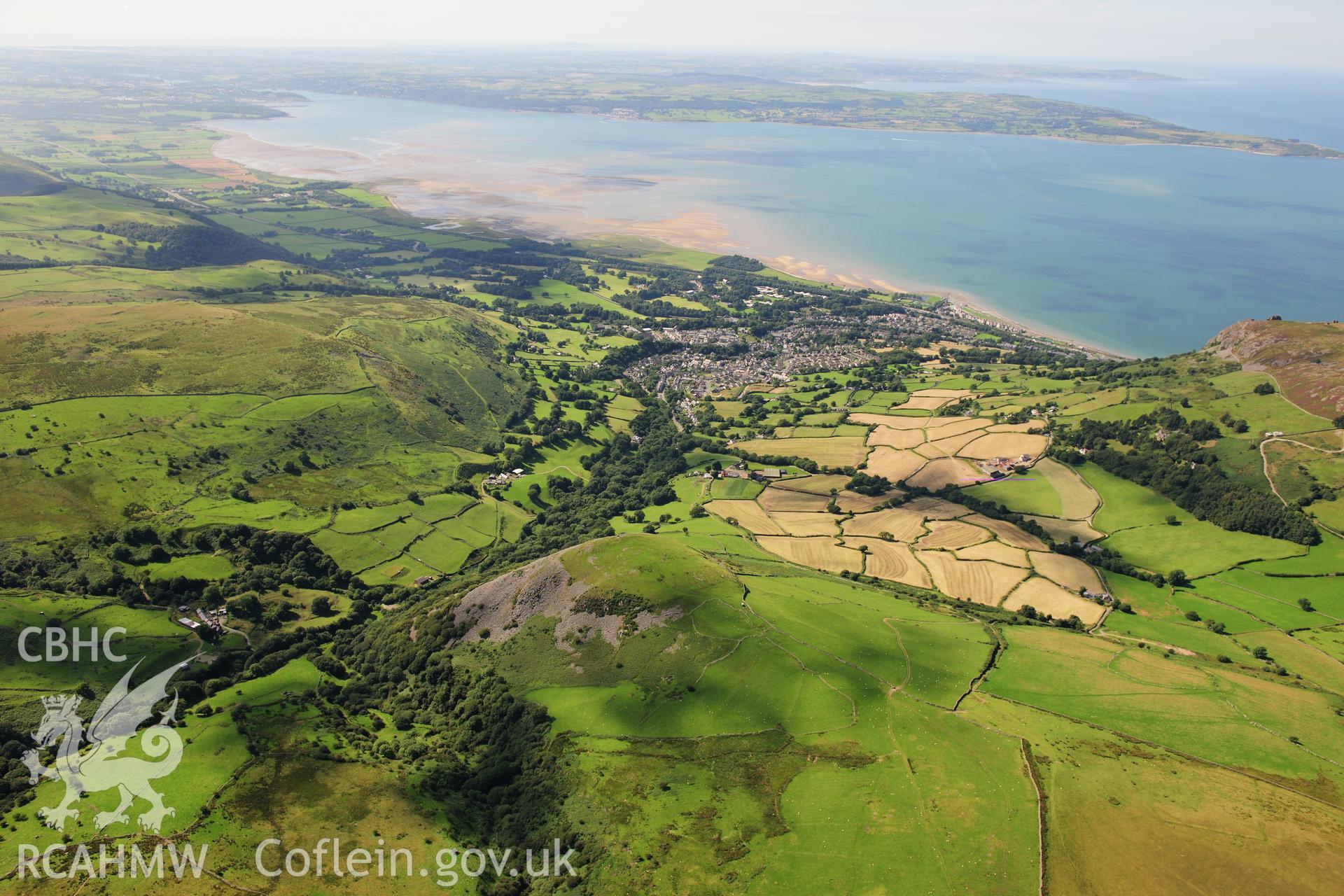 RCAHMW colour oblique photograph of Dinas, Llanfairfechan, looking north-west. Taken by Toby Driver on 10/08/2012.