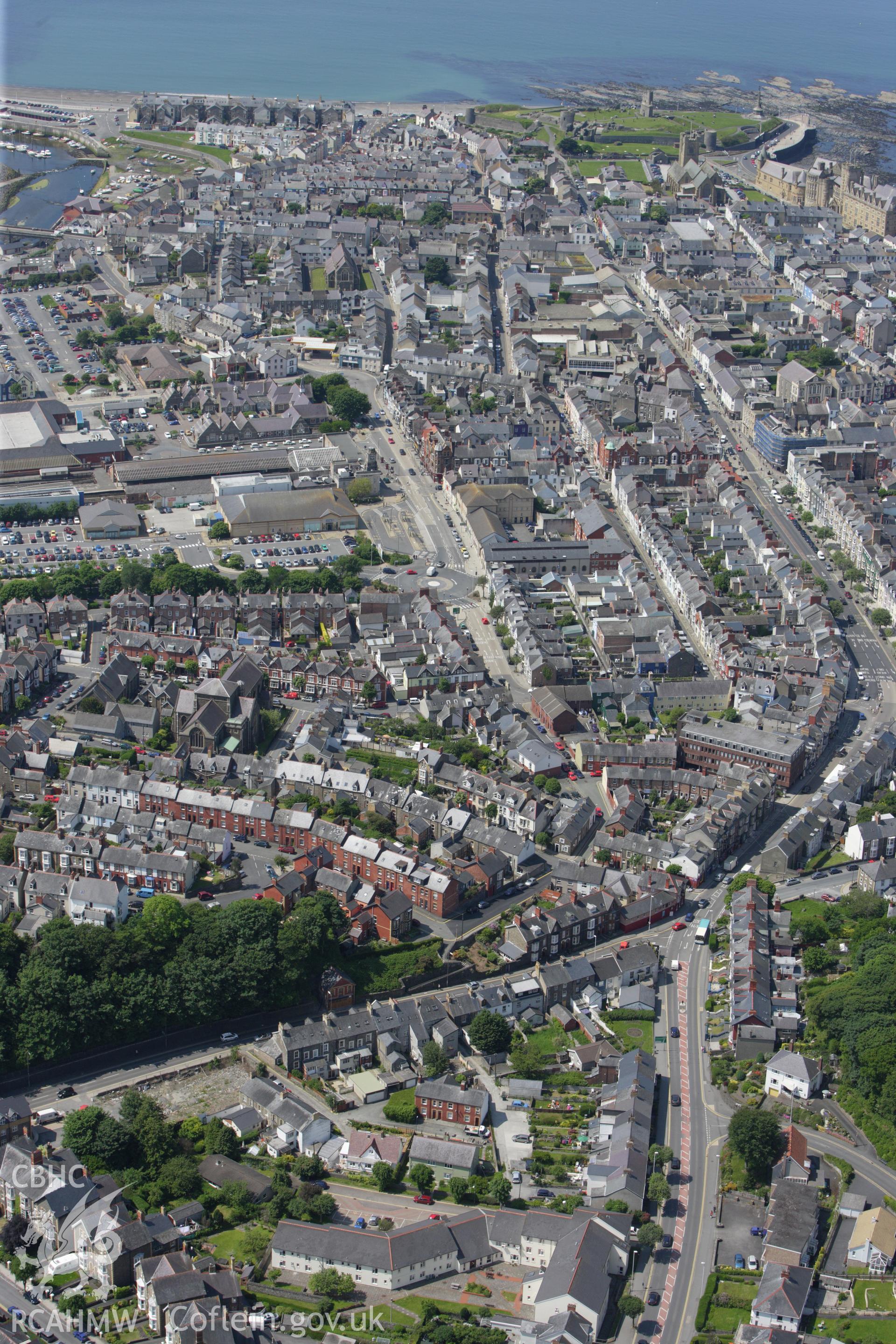 RCAHMW colour oblique aerial photograph of Aberystwyth. Taken on 02 June 2009 by Toby Driver