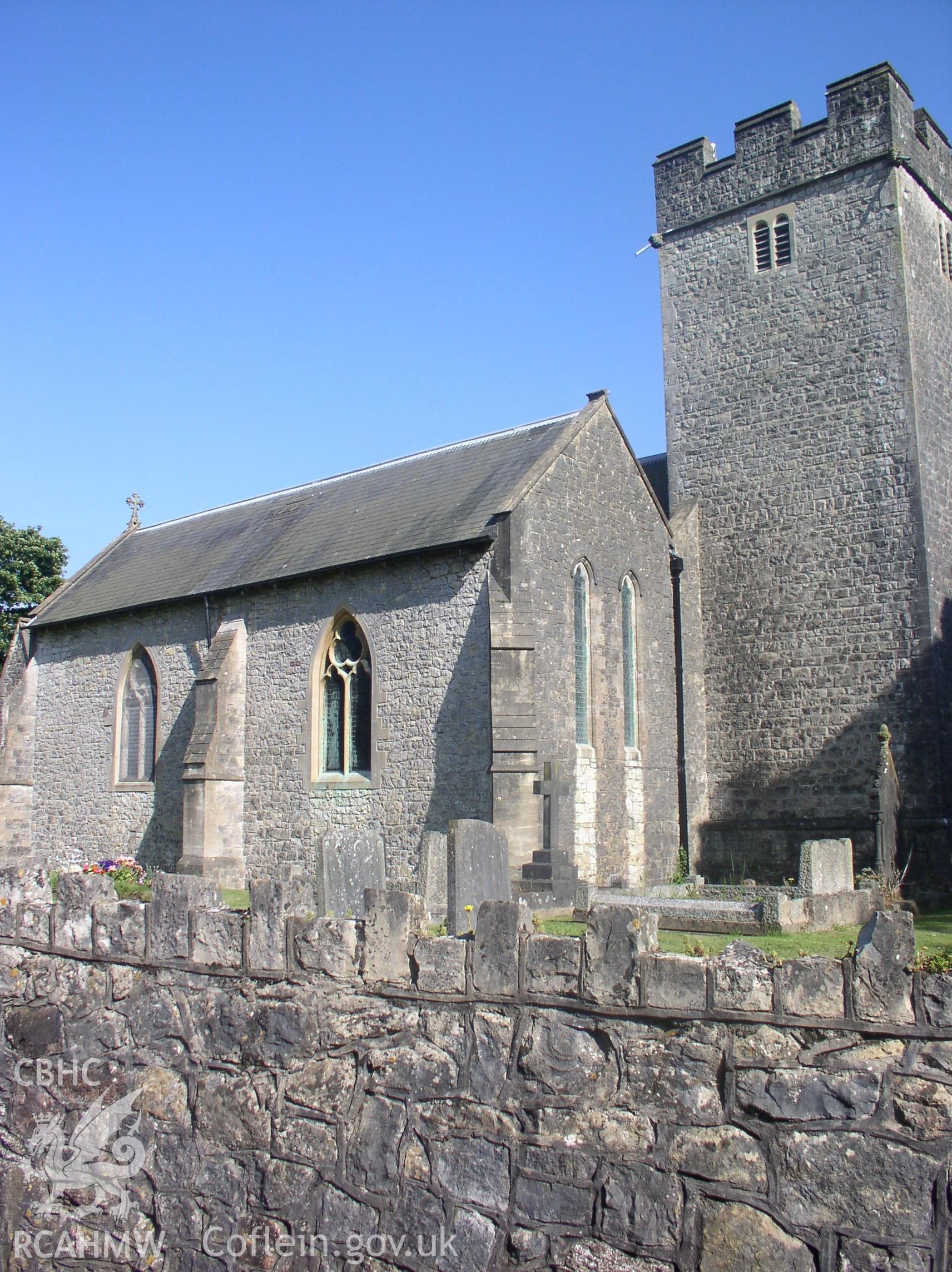 Colour digital photograph showing an elevation view of St Mary's Church, St Fagans; Glamorgan.